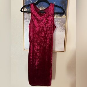Forever 21 Velvet Burgundy Midi Dress